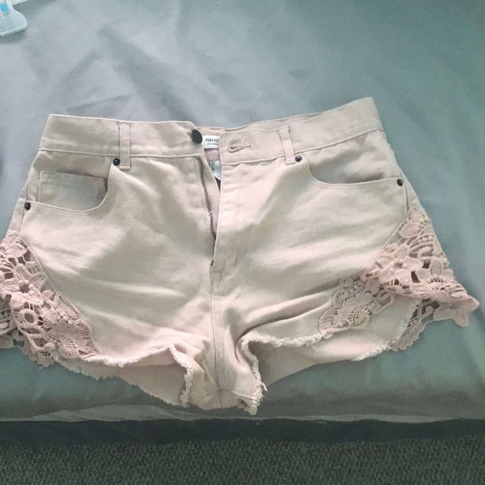 pink jean shorts...NEVER WORN
